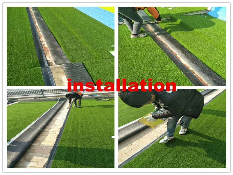 35mm Straight Fiber+Curl Fiber Green+Brown Artificial Synthetic Turf Grass