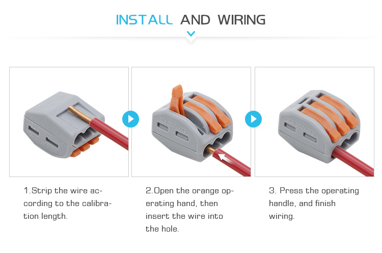 Push Wire Auto 5 Pole 222 Series Connector with Orange Color