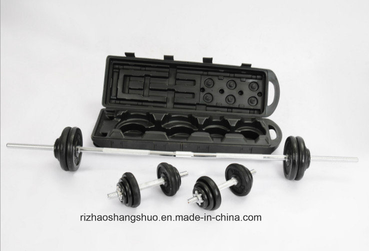 Chrome Adjustable 50kg Bodybuilding Weight Barbell Dumbbell Sets