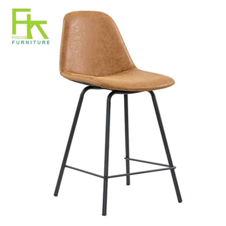 Fixed 4 Legs Counter Beetle PU Bar High Stool