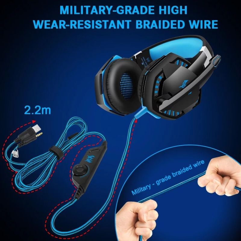 Game Headphone Game Headset Gaming Wired Headset with LED Light