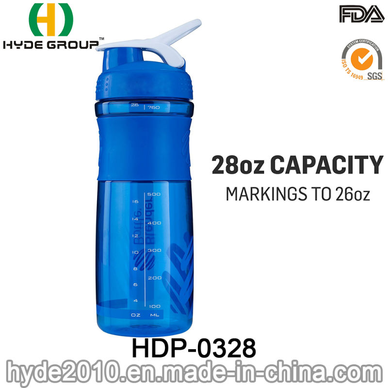 Portable Gym 800ml Plastic Sport Shaker Bottle (HDP-0328)