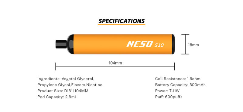 Wholesale Custom E-Cigarette Rincoe Neso S10 Vape One Time Use