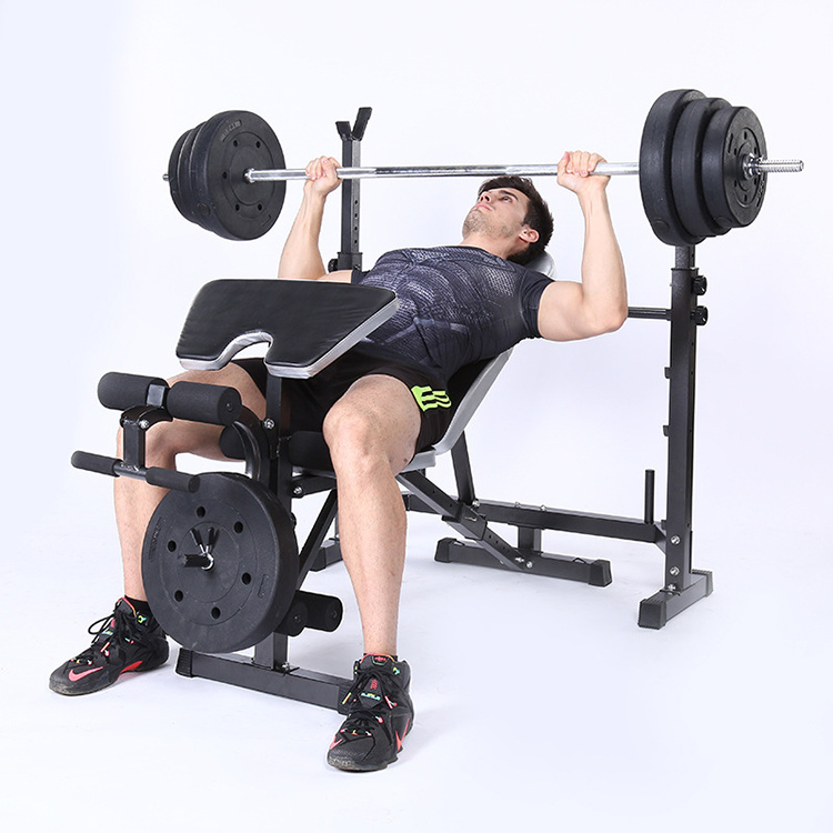 Fitness Bench Indoor Home Gym Equipment Weight Exercise Adjustable Strength Training