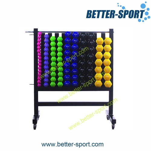 Vinyl Dumbbell Rack, 10 Columns Dumbbell Rack, Dumbbell Weights Exercise Fitness Gym Set with Rack