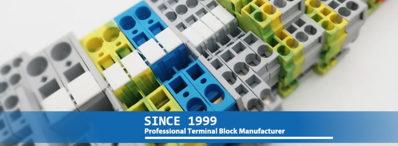 DIN Rail Mounted Neutral Busbar Terminal Block Blue