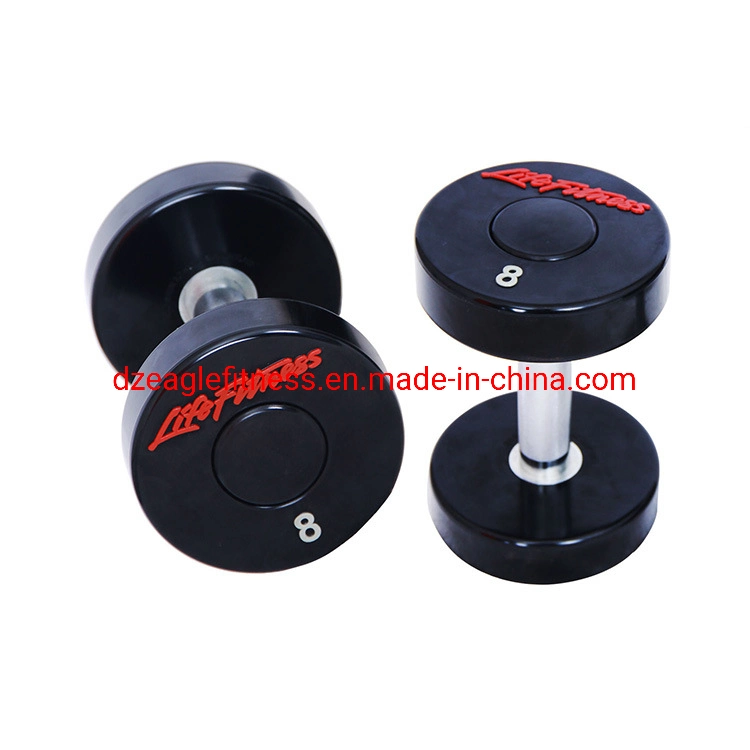 High Quality Wholesale Custom Cheap PU Urethane CPU Coated Dumbbells Cross Fitness Gym