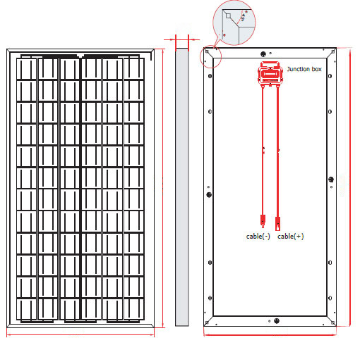 Gym 30W TUV Monocrystalline Mono Solar Panel for Solar Lighting