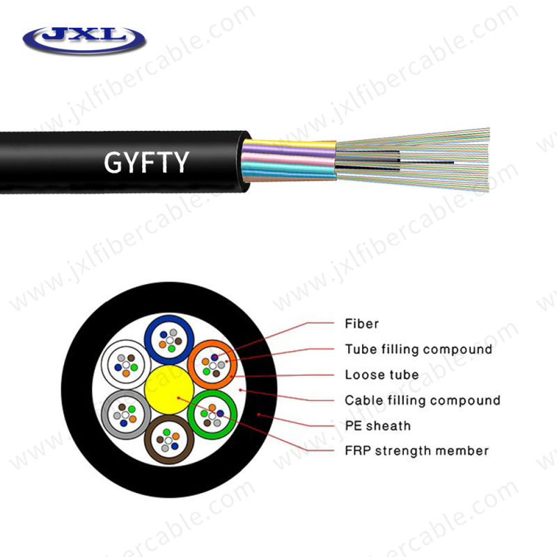 Whole Sale Single Mode Stranded Loose Tube Armored Optic Fiber Cable GYTY53