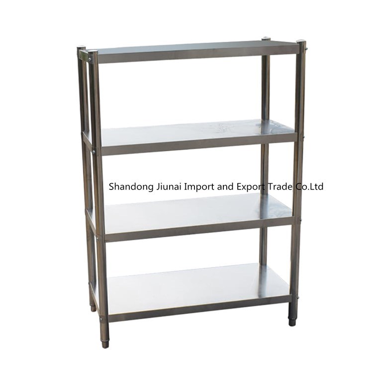 Flat Assembled Stainless Steel Four Layer Flat Kitchen Vegetable Storage Shelf Rack