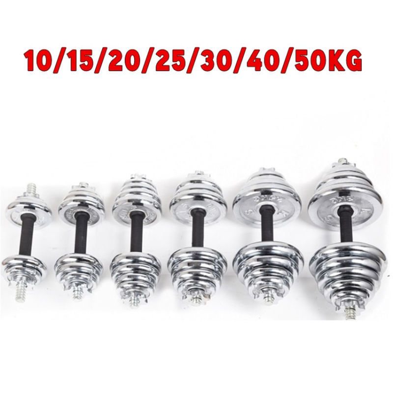 Full Weight Fitness Euipment 50kg Chrome Adjustable Barbell Dumbbell Set