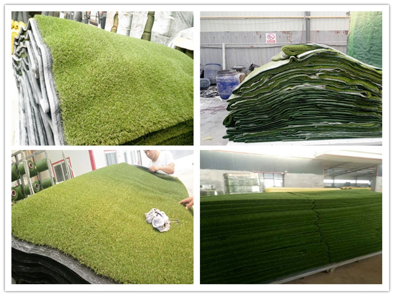 Green Straight Yellow Curl Fiber Yarn 30mm Artificial Lawn with Good Tufting for Building Roof