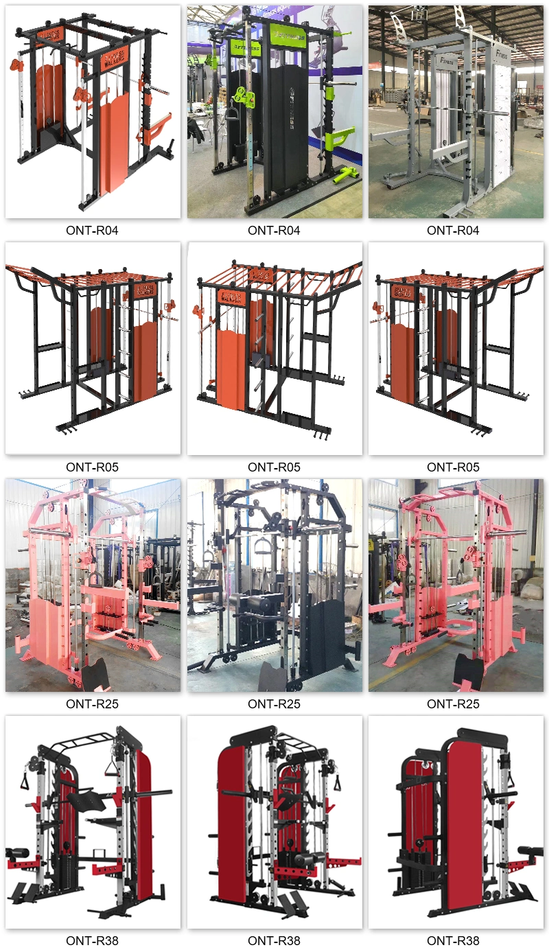 Ont-R48 New Design 4 in 1 Steel Stack Multi Functional Trainer Smith Machine Squat Rack Gym Equipment