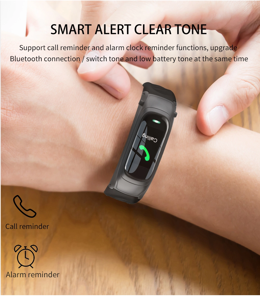 Smart Earphone Bracelet PC+Food Grade Silicone Smart Watch Ai Voice Smart Call Bracelet