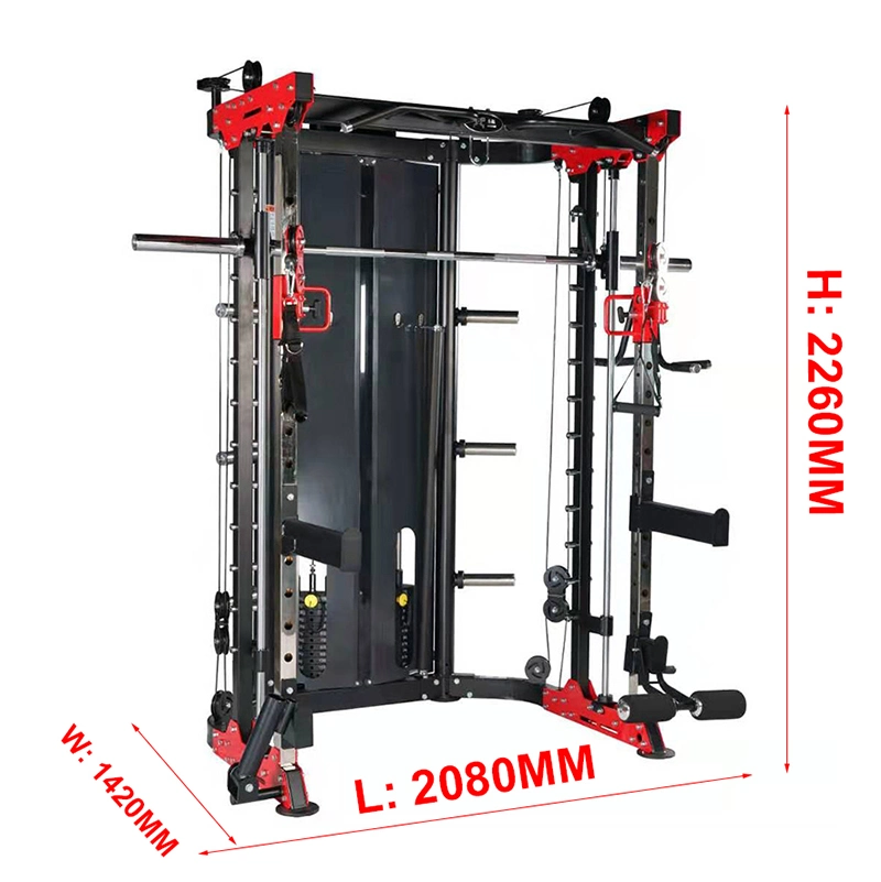 China Supplier Weight Stack Functional Trainer Smith Machine with Squat Rack Push up Lat Pull Down