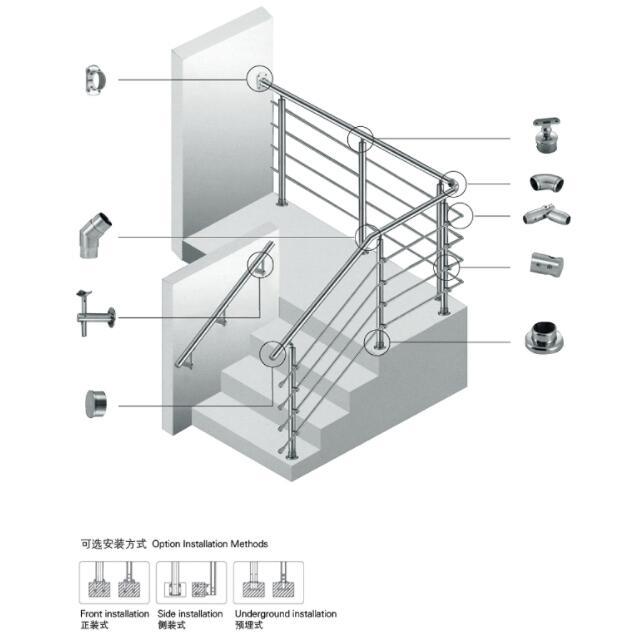 Grab Rail Post Bracket Railing Fittings Stainless Steel Handrail Bracket