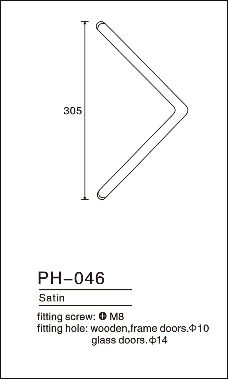 Stainless Steel Handle Door Hardware Accessories Glass Door Pull Handle (pH-046)