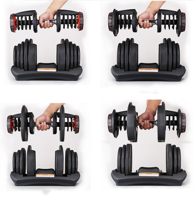 2021 Hot Sale 5-52.5lbs Adjustable Dumbbell Set with 15 Adjustable Weight Options