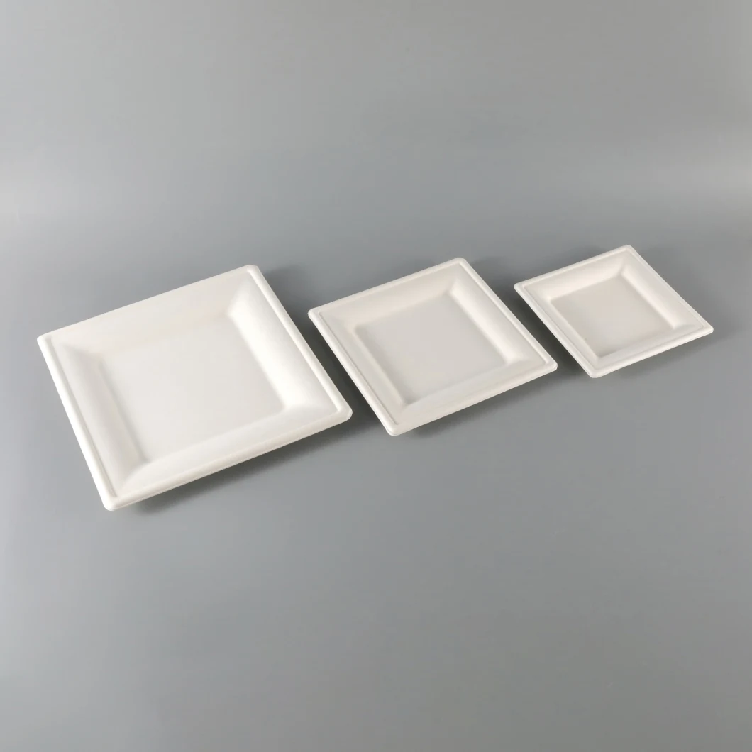 Eco-Friendly Wholesale Square White Dishes Plate for Hotel& Restaurant Square Plate Paper Plate Flatware