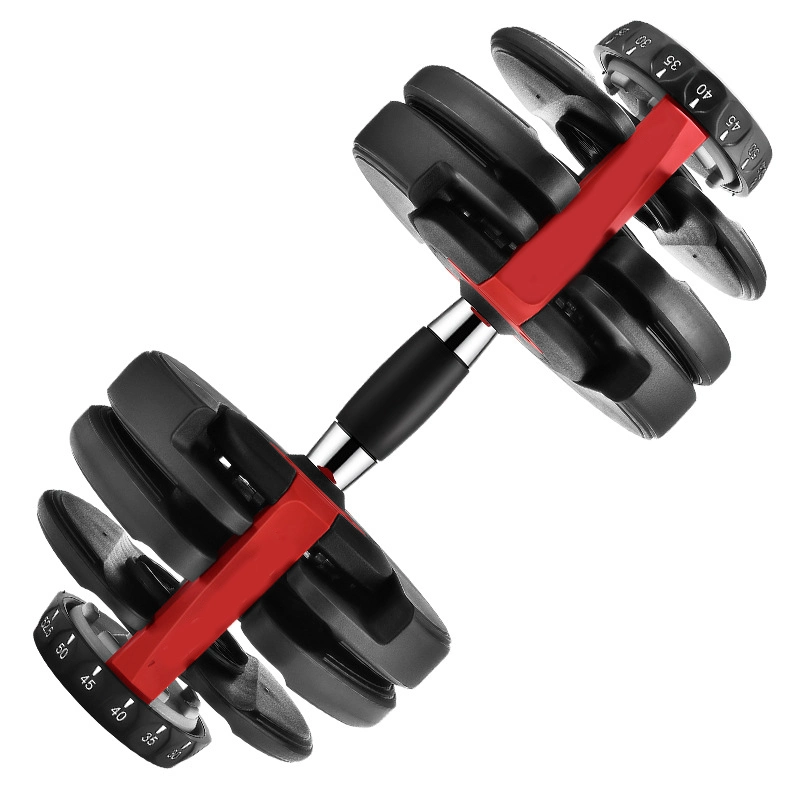 Cast Iron 25kg Adjustable Dumbbell Weights Set with Rubber Handle Bar