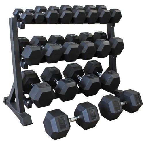 Fitness Gym Equipment Rubber Weights Hex Dumbbell