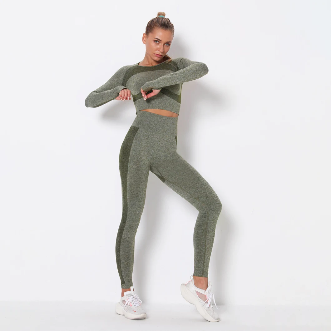 Women High Quality Gym Wear Yoga Wear Set Sports Wear Fitness Clothing Running Leggings Set