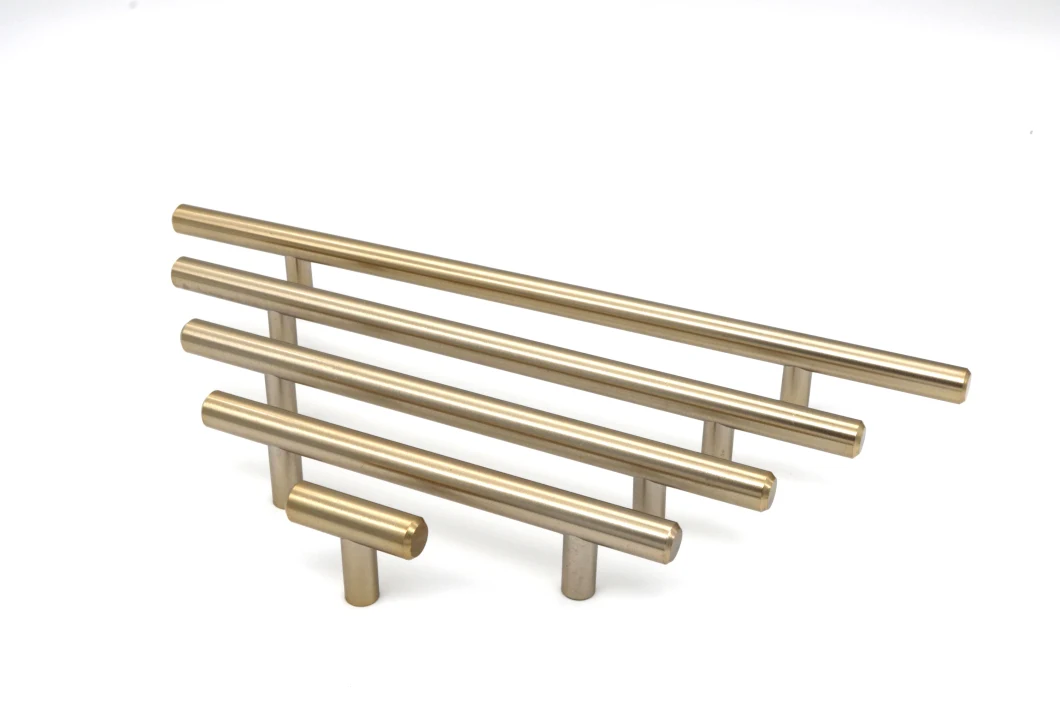 T Bar Handle Stainless Steel Brushed Champagne Gold Various Sizes Pull Bar Handle