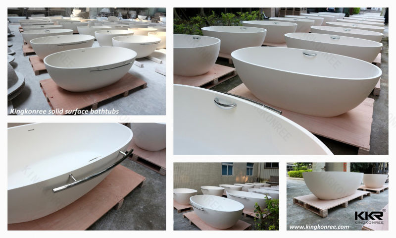 Solid Surface Bath/Rectangle Freestanding Bathtub/ Acrylic Solid Surface Bathtub