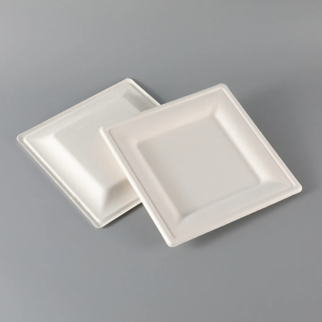 Eco-Friendly Wholesale Square White Dishes Plate for Hotel& Restaurant Square Plate Paper Plate Flatware