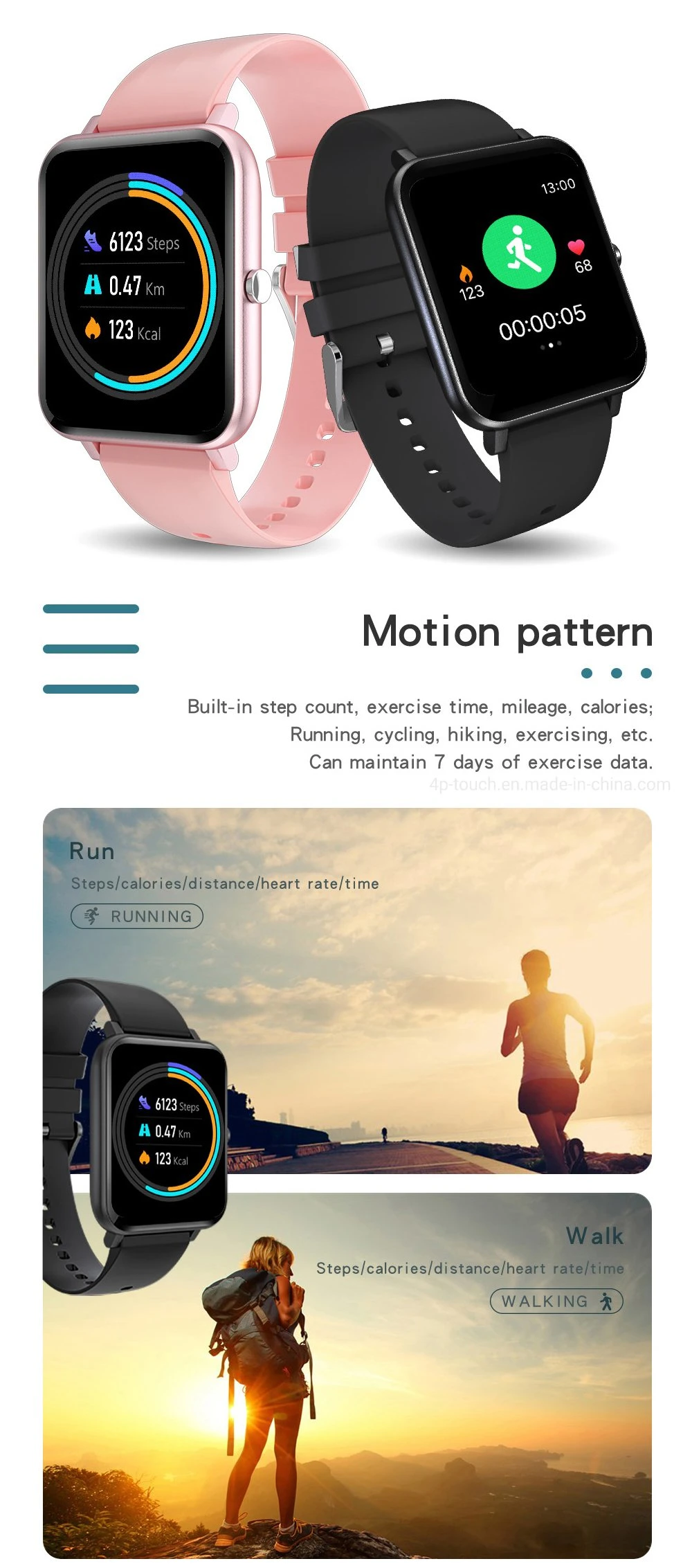 IP67 Waterproof Smart Bracelet Smart Bracelet Woman Smart Pedometer Bracelet Color Band