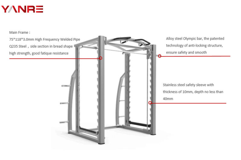 Professional Custom Logo Gimnasio Musculation Workout Equipment Gym Fitness 3D Smith Machine