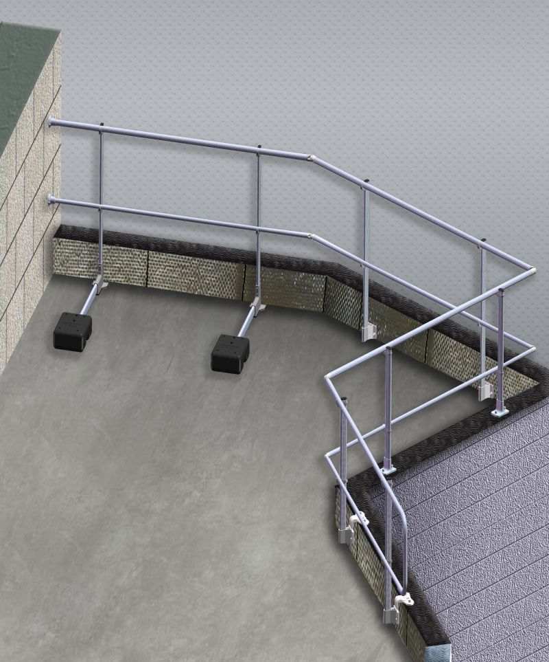 Straight Upright Parapet Clamping Railing with Z-Type Mounted Bracket