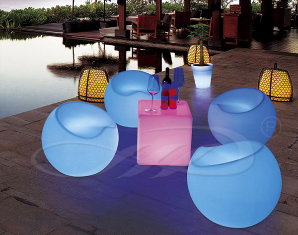 Colors Rechargeable Colorful Plastic Shell LED Chair