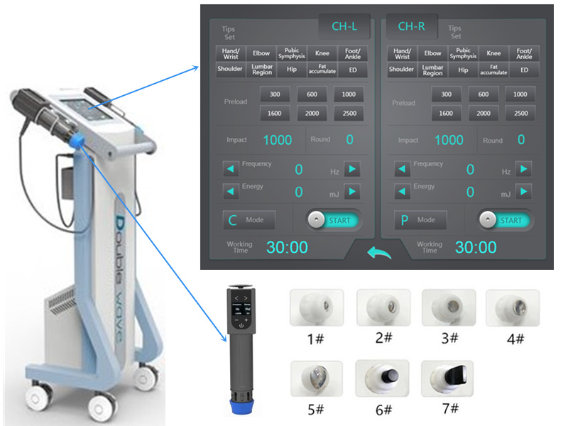 Body Sculpting Machine Shockwave Double Channel Shock Wave Therapy Equipment