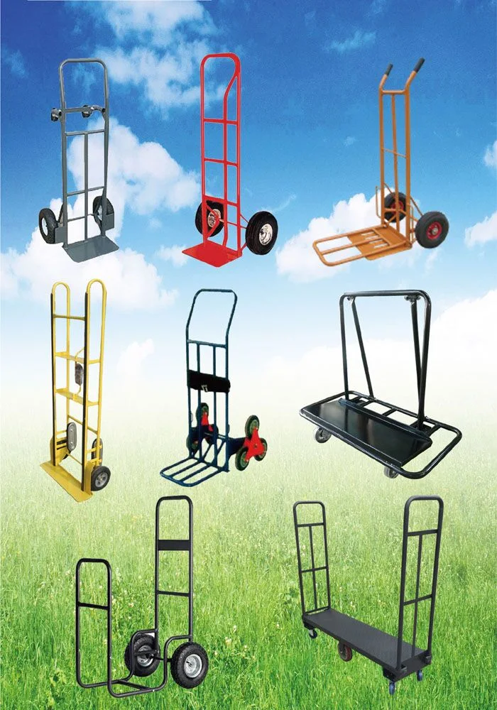 High Quality Six Wheels Platform Folding Steel Push Hand Tool Trolley for Climbing Stair