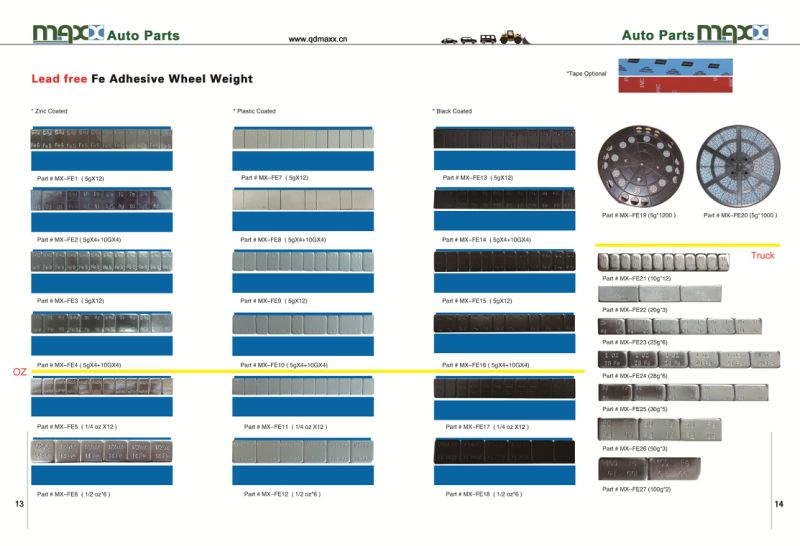 China Supplier Fe Steel Car Tire Adhesive Wheel Balancing Weights for Wheel Weights 5g+10g