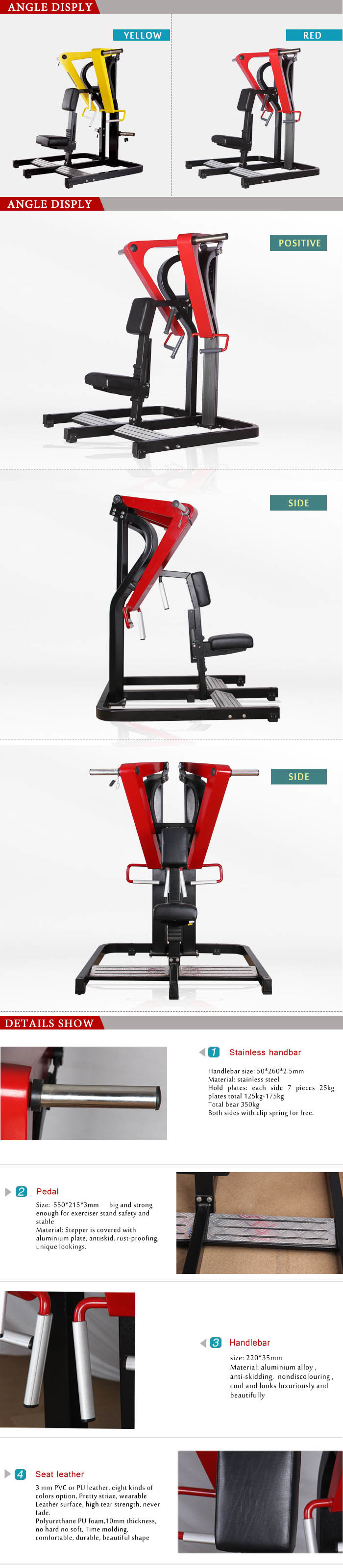 Commercial Plate Loaded Exercise Machine Free Weight Machine Gym Sports