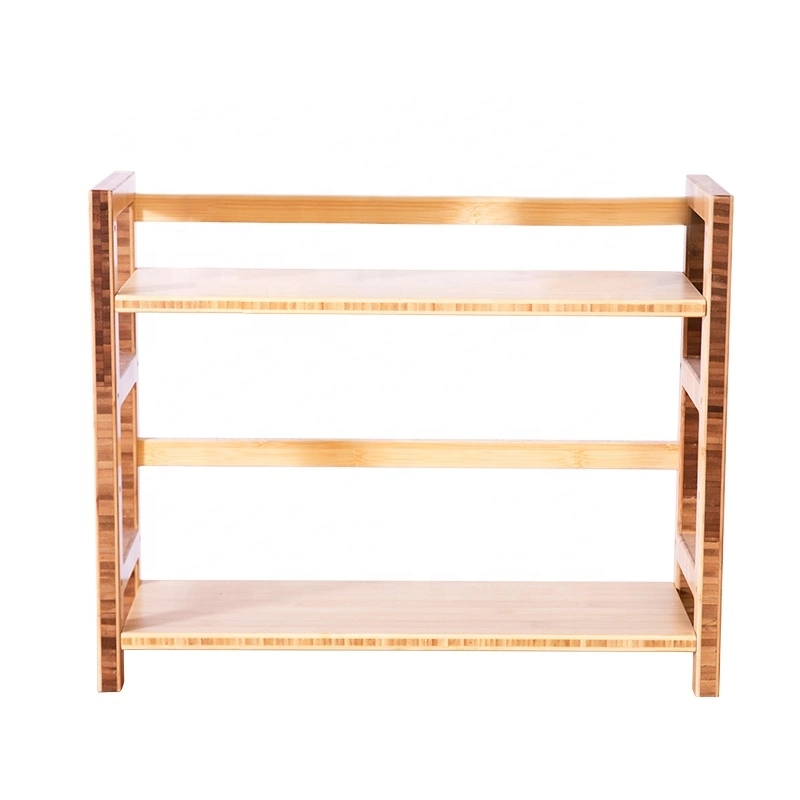 Wooden Display Rack 100% Natural Bamboo 2 Tier Free Standing Storage Book Shelf Bookrack