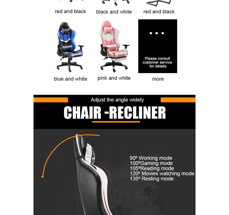 High Backrest 360 Degree Adjustable Office Racing Game Chair