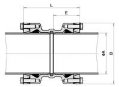 Ductile Iron Flexible Grip Coupling for Plastic Pipe