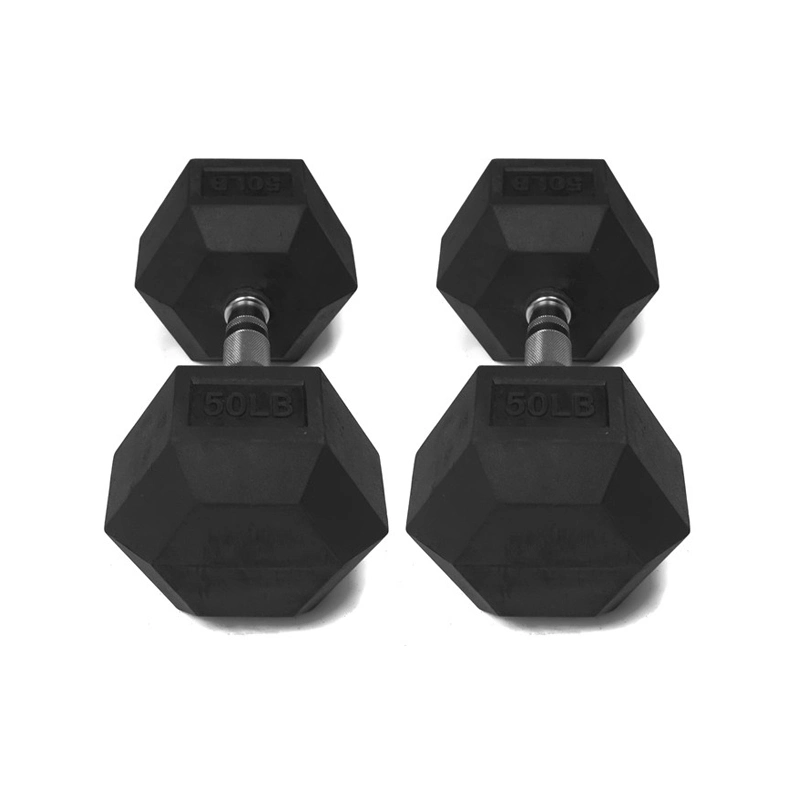 Rubber Coated Solid Steel Cast Hex Weights Dumbbells 5kg/10kg/20kg/25kg/50kg