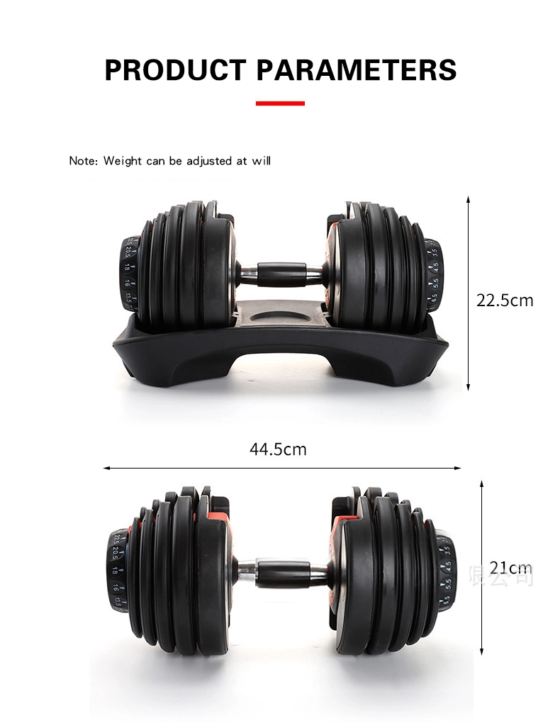 Cheap Adjustable 40kg Rubber Coated Gym Fitness Dumbbells