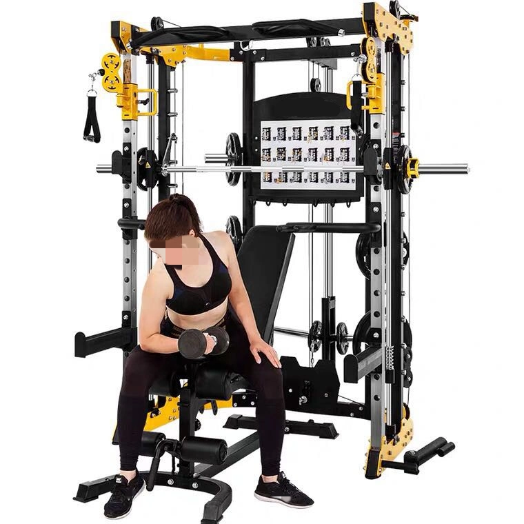 Professional Fitness Equipment Bench Press Multi-Functional Large with Smith Machine Gym Squat Rack