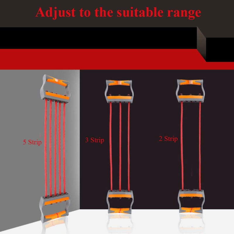 Arm Training with 5 Tubes Ajustable Arm Strength Trainer