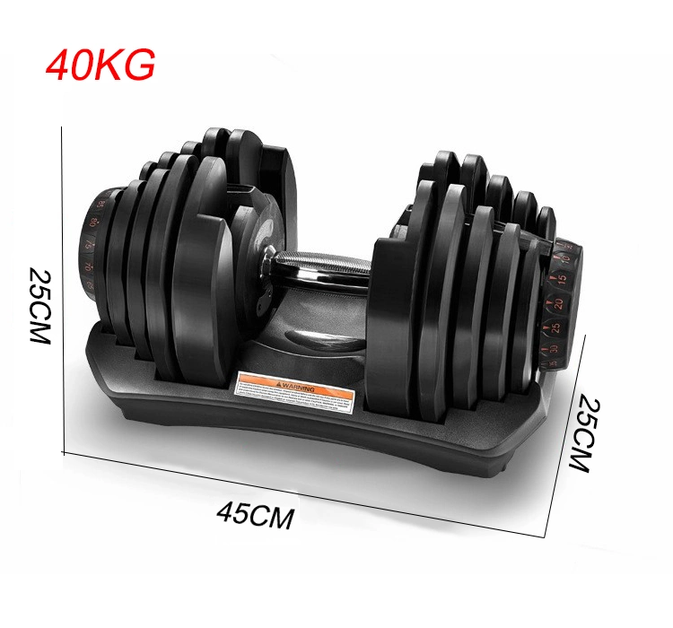 in Stock Adjustable Dumbbell 24kg 52.5lbs 40kg 90lbs Multi-Function Dumbbells Set & Rack