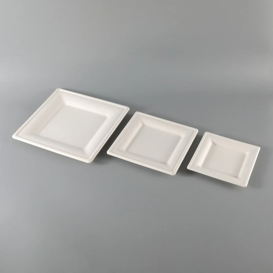 Eco-Friendly Wholesale Square White Dishes Plate for Hotel& Restaurant Square Plate Paper Plate Flatware