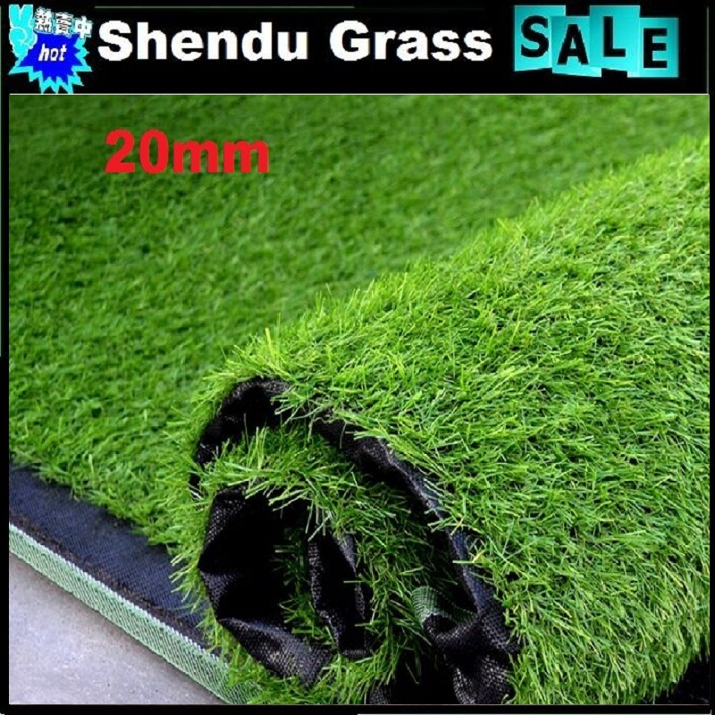 20mm Soft Synthetic Grass with Green Straight+Green Curl Color