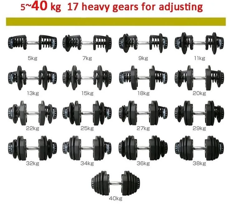 24kg 40kg Home Workout Exercise Weight Dumbbell for Sale Gym Fitness Equipment Adjustable Dumbbells Set