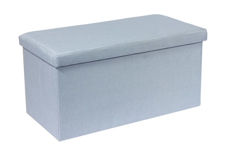 Knobby Linen Fabric Folding Storage Bench Foot Stool Ottoman