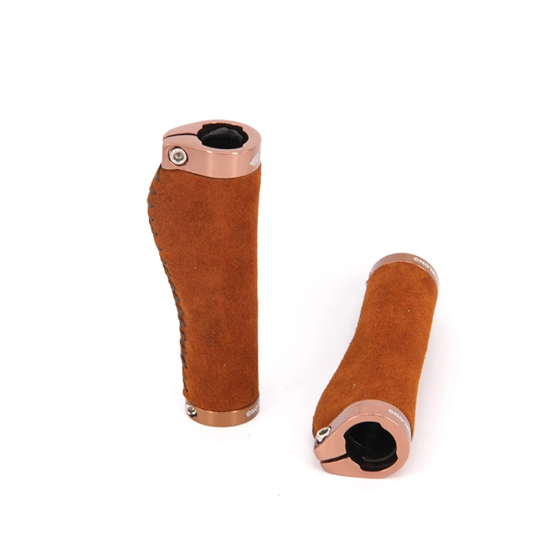 Leather Bicycle Grip Bike Grip Handlebar Grip with Locking (HGP-003)